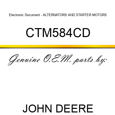 Electronic Document - ALTERNATORS AND STARTER MOTORS CTM584CD