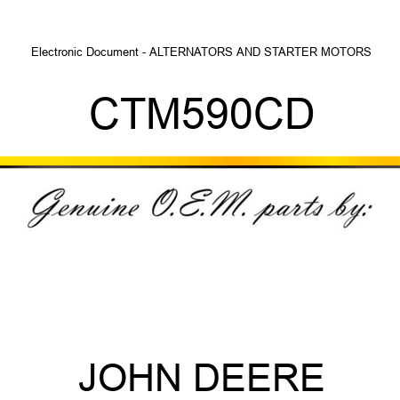 Electronic Document - ALTERNATORS AND STARTER MOTORS CTM590CD