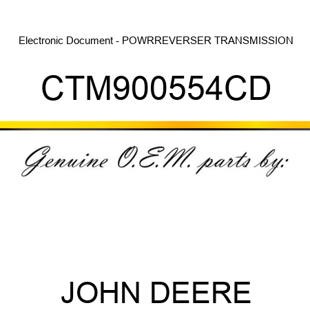 Electronic Document - POWRREVERSER TRANSMISSION CTM900554CD