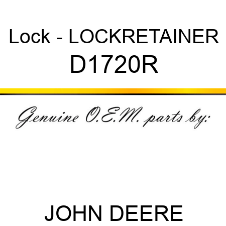 Lock - LOCK,RETAINER D1720R