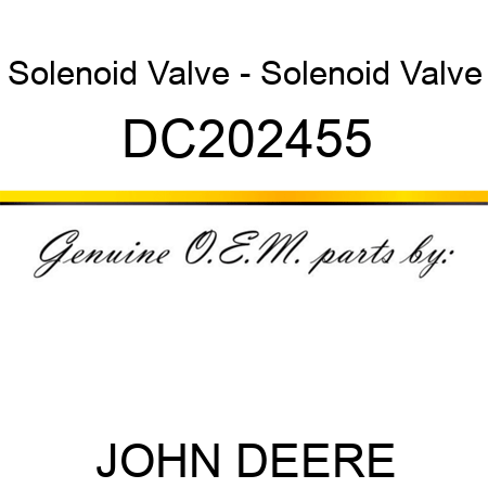 Solenoid Valve - Solenoid Valve DC202455