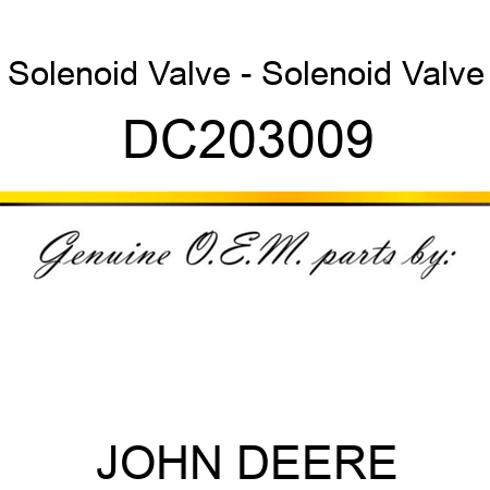Solenoid Valve - Solenoid Valve DC203009