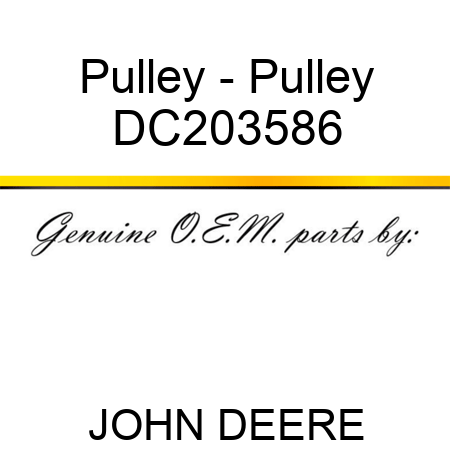 Pulley - Pulley DC203586