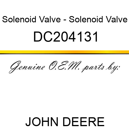 Solenoid Valve - Solenoid Valve DC204131