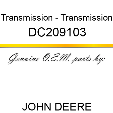 Transmission - Transmission DC209103