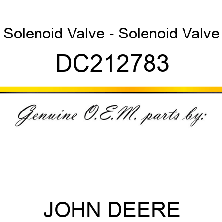 Solenoid Valve - Solenoid Valve DC212783