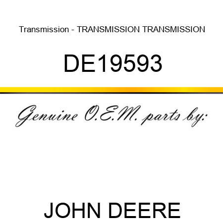 Transmission - TRANSMISSION, TRANSMISSION DE19593