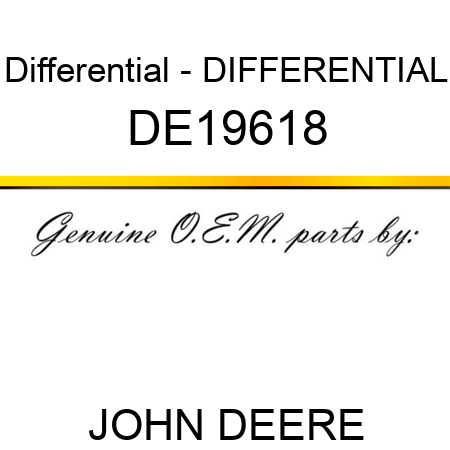 Differential - DIFFERENTIAL DE19618