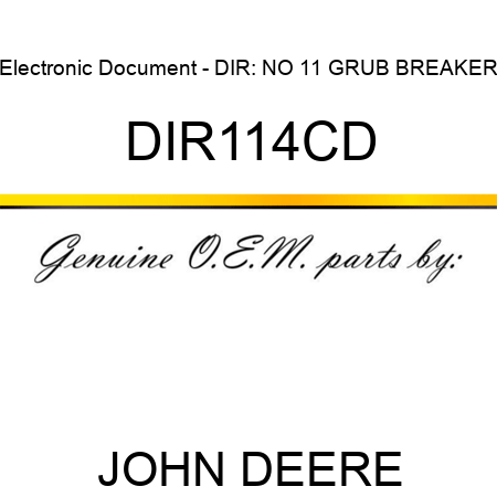 Electronic Document - DIR: NO 11 GRUB BREAKER DIR114CD