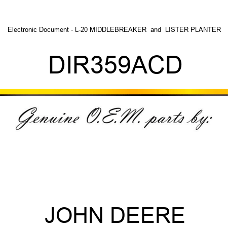 Electronic Document - L-20 MIDDLEBREAKER & LISTER PLANTER DIR359ACD