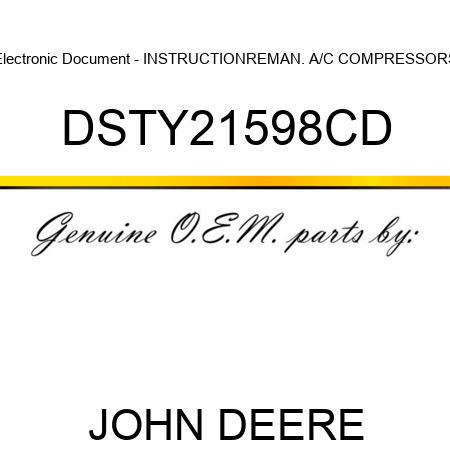 Electronic Document - INSTRUCTION,REMAN. A/C COMPRESSORS DSTY21598CD