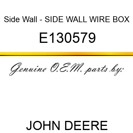 Side Wall - SIDE WALL, WIRE BOX E130579