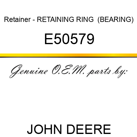 Retainer - RETAINING RING  (BEARING) E50579