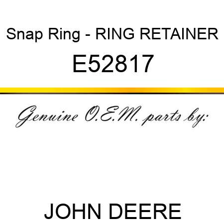 Snap Ring - RING, RETAINER E52817