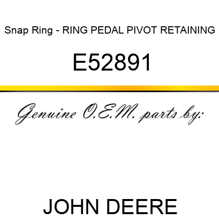 Snap Ring - RING, PEDAL PIVOT RETAINING E52891