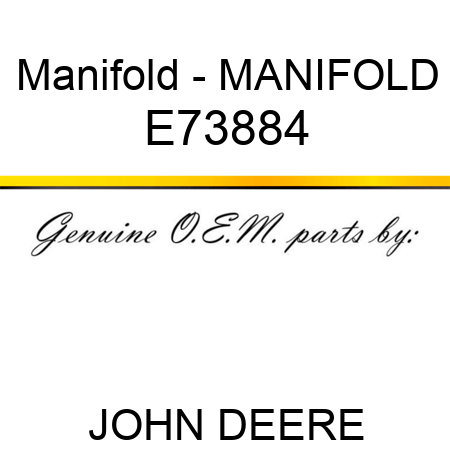 Manifold - MANIFOLD E73884