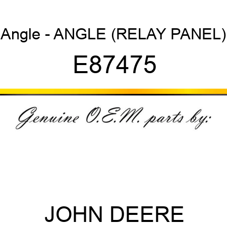 Angle - ANGLE, (RELAY PANEL) E87475