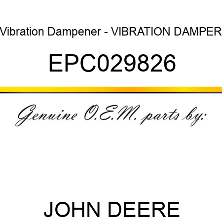 Vibration Dampener - VIBRATION DAMPER EPC029826