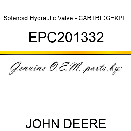Solenoid Hydraulic Valve - CARTRIDGE,KPL. EPC201332