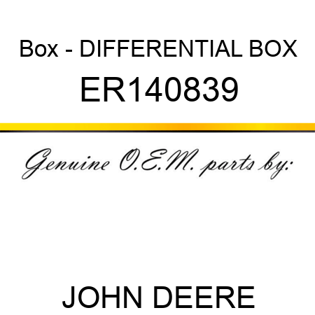 Box - DIFFERENTIAL BOX ER140839