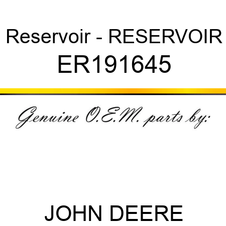 Reservoir - RESERVOIR ER191645