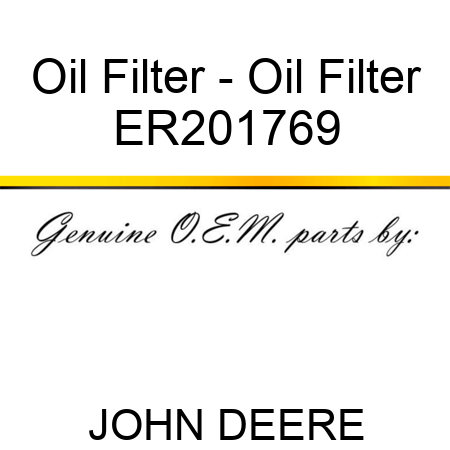 Oil Filter - Oil Filter ER201769