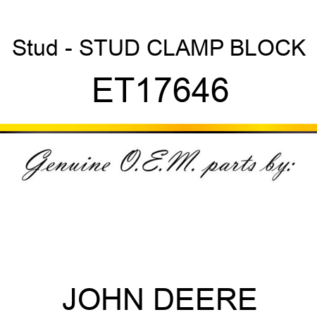 Stud - STUD, CLAMP BLOCK ET17646