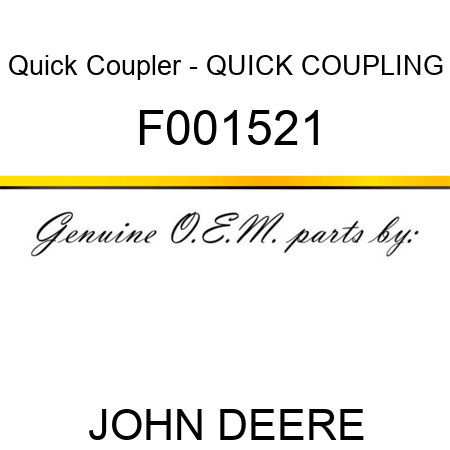 Quick Coupler - QUICK COUPLING F001521