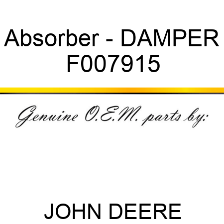 Absorber - DAMPER F007915