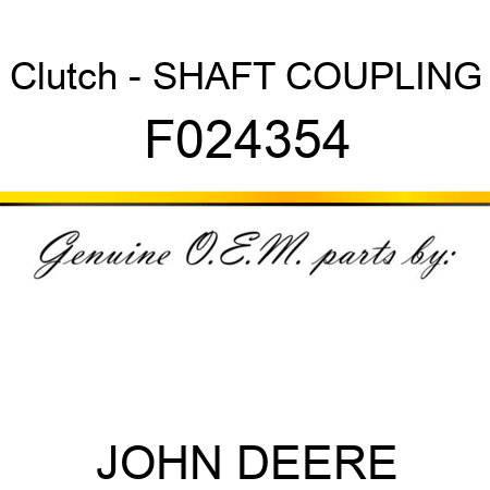 Clutch - SHAFT COUPLING F024354