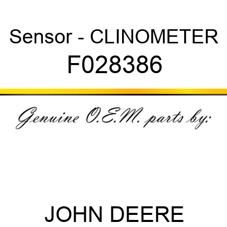 Sensor - CLINOMETER F028386