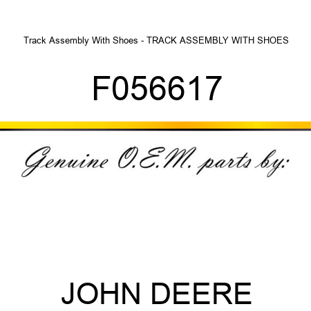 Track Assembly With Shoes - TRACK ASSEMBLY WITH SHOES, F056617
