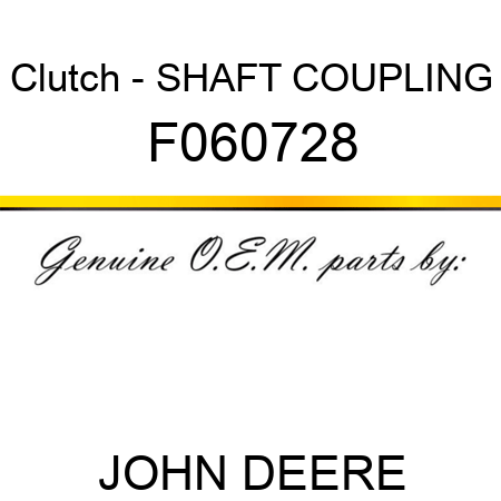 Clutch - SHAFT COUPLING F060728
