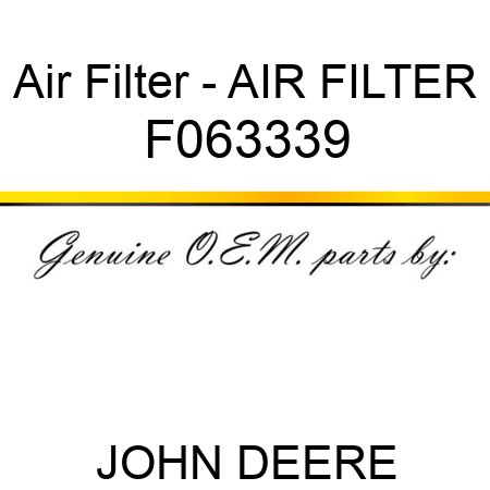 Air Filter - AIR FILTER F063339