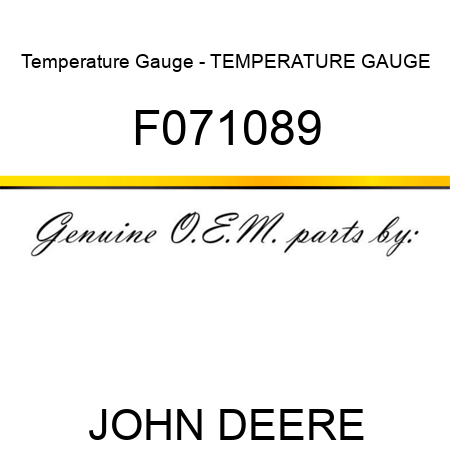 Temperature Gauge - TEMPERATURE GAUGE, F071089
