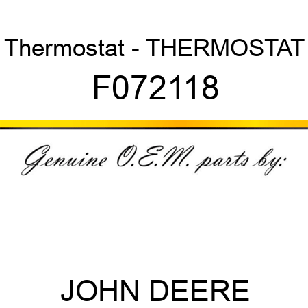 Thermostat - THERMOSTAT F072118