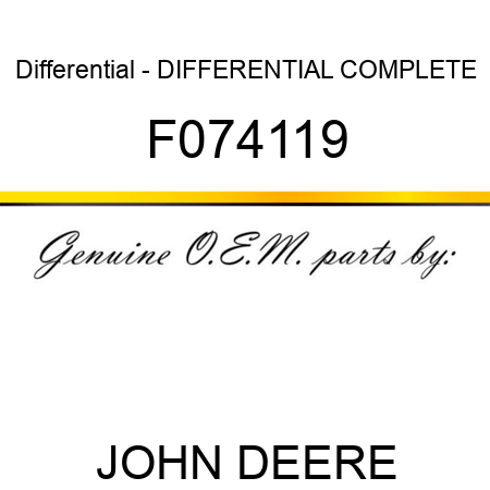 Differential - DIFFERENTIAL COMPLETE F074119