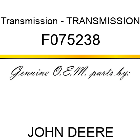 Transmission - TRANSMISSION F075238