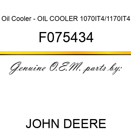 Oil Cooler - OIL COOLER 1070IT4/1170IT4 F075434