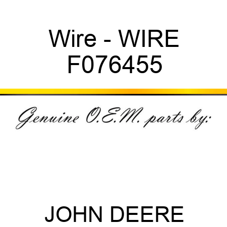 Wire - WIRE F076455