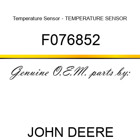 Temperature Sensor - TEMPERATURE SENSOR F076852