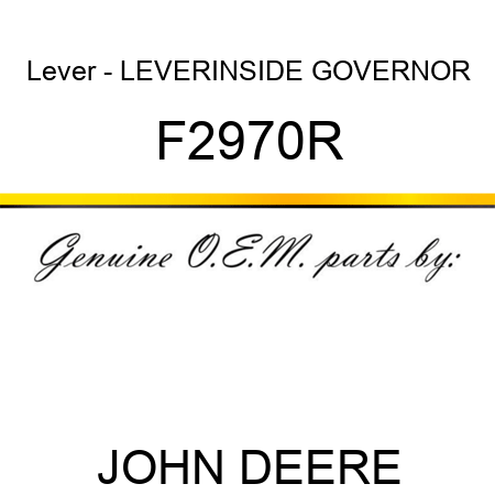Lever - LEVER,INSIDE GOVERNOR F2970R