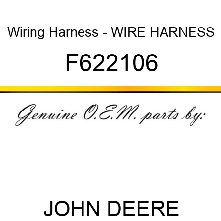 Wiring Harness - WIRE HARNESS F622106