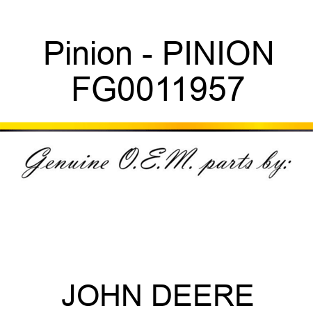 Pinion - PINION FG0011957