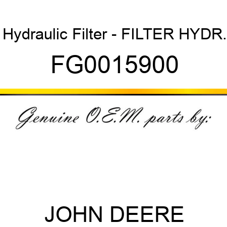 Hydraulic Filter - FILTER HYDR. FG0015900