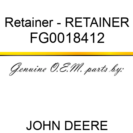 Retainer - RETAINER FG0018412