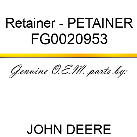 Retainer - PETAINER FG0020953