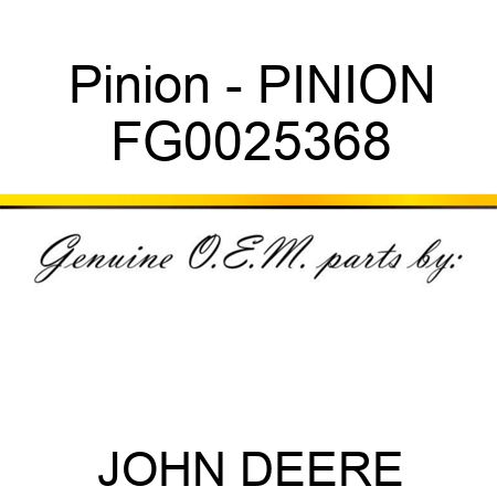 Pinion - PINION FG0025368
