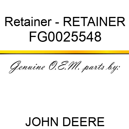 Retainer - RETAINER FG0025548