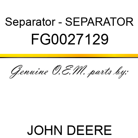 Separator - SEPARATOR FG0027129